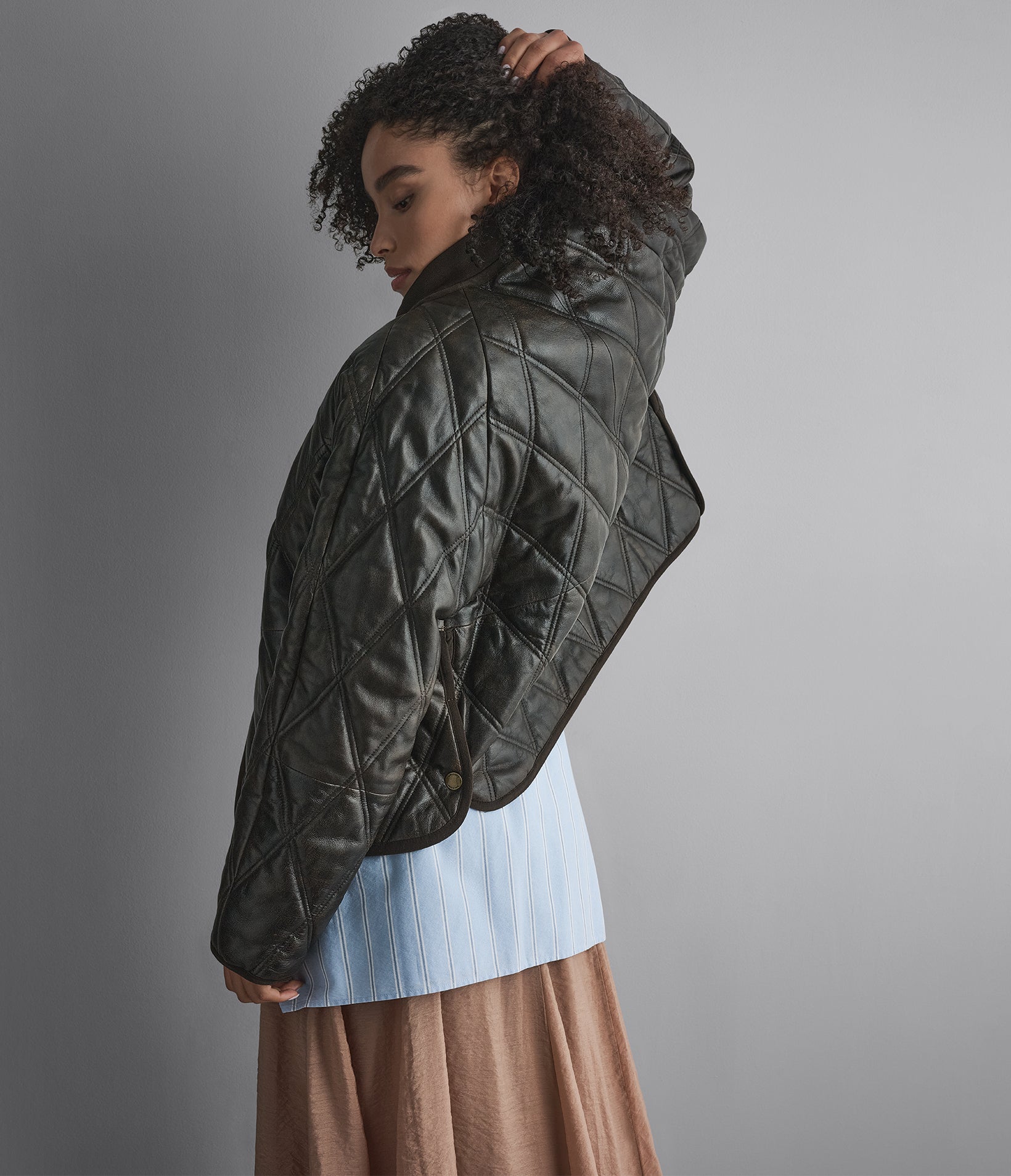 Kendall Quilted Leather Liner Jacket