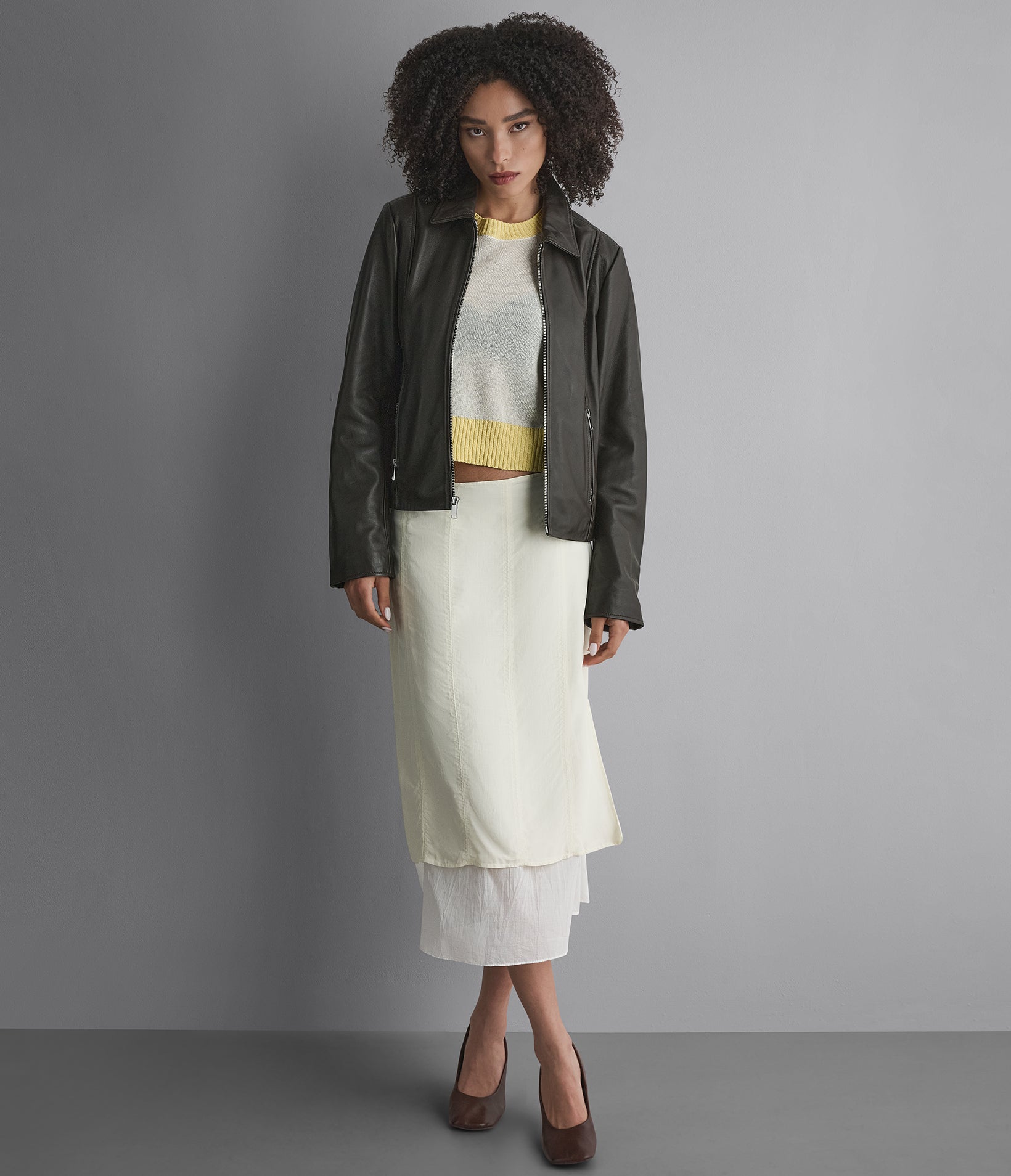 Justine Leather Shirt Jacket