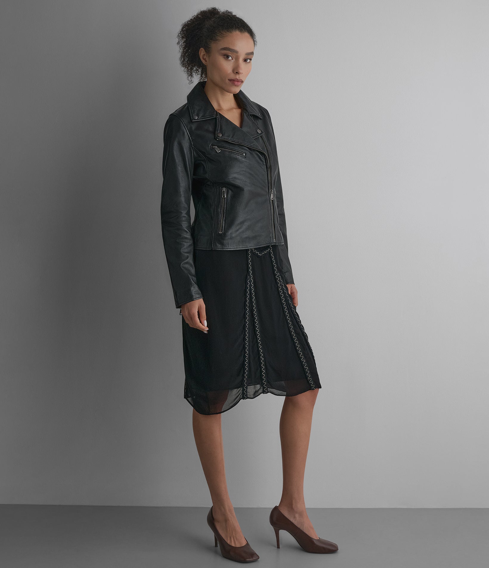 Delaney Leather Star Moto Jacket
