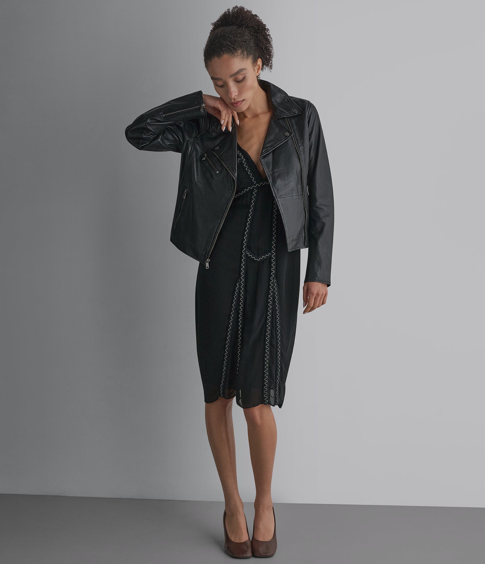 Delaney Leather Star Moto Jacket