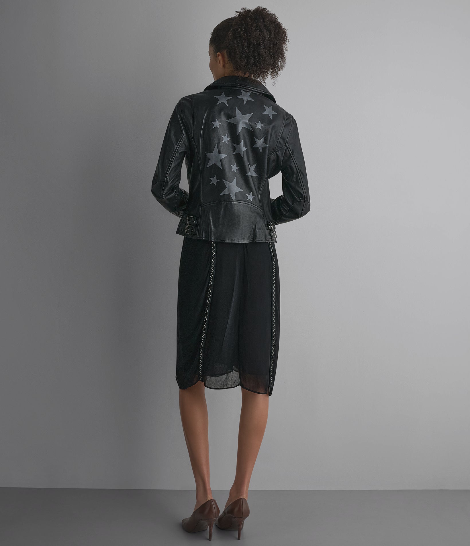 Delaney Leather Star Moto Jacket
