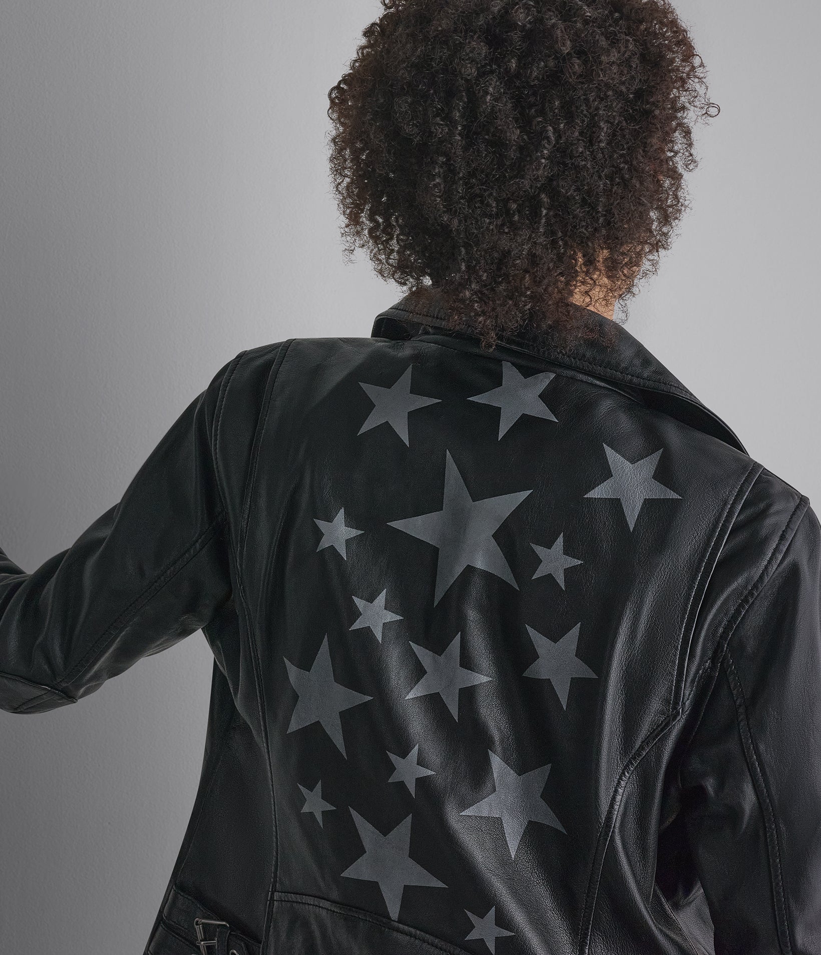 Delaney Leather Star Moto Jacket