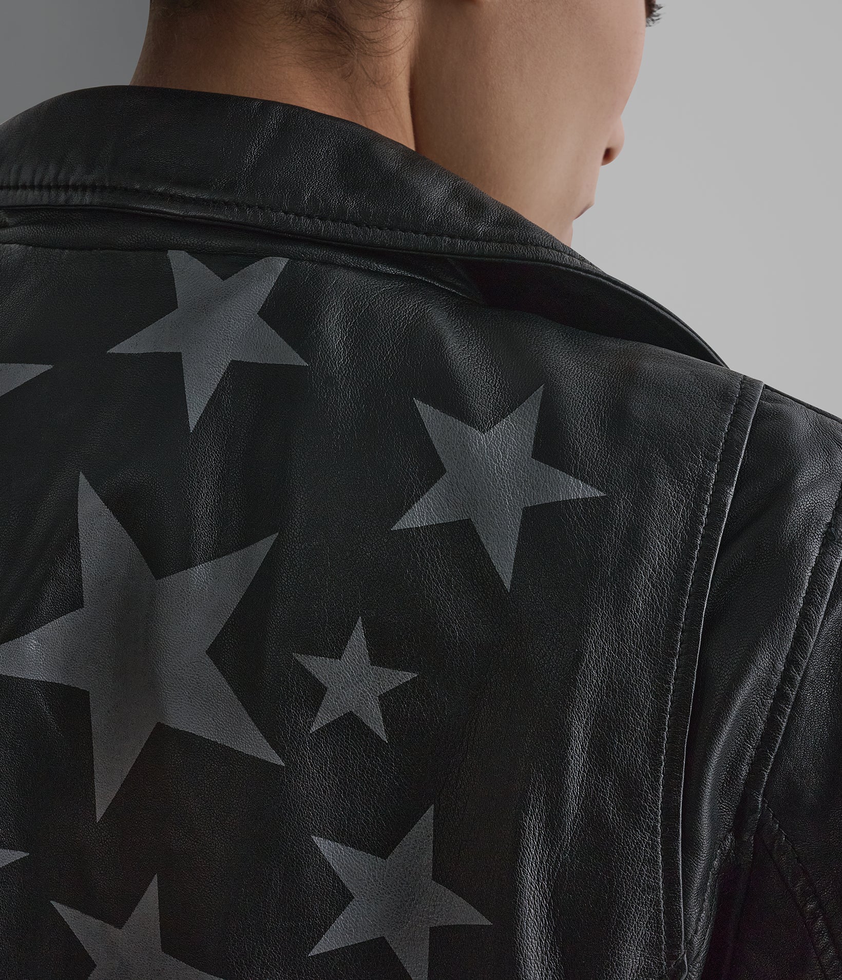 Delaney Leather Star Moto Jacket