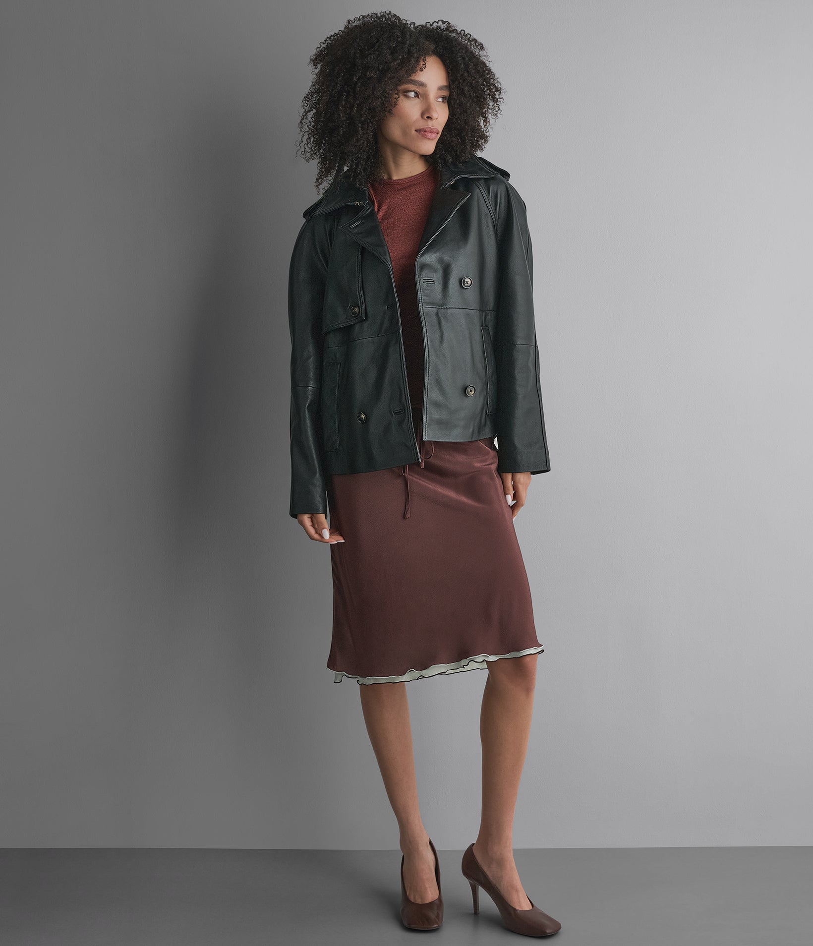 Teagan Cropped Short Trench Jacket