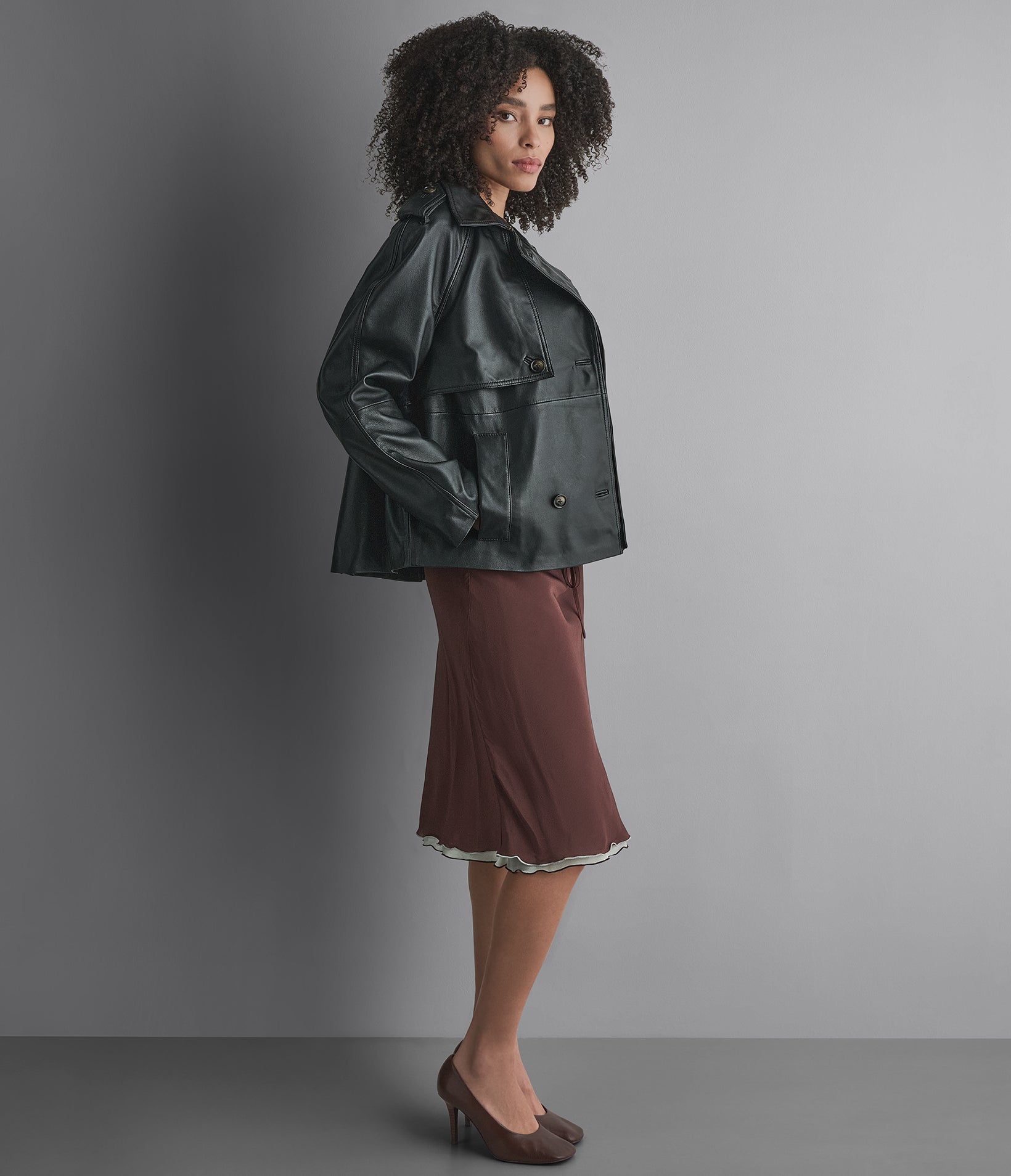 Teagan Cropped Short Trench Jacket