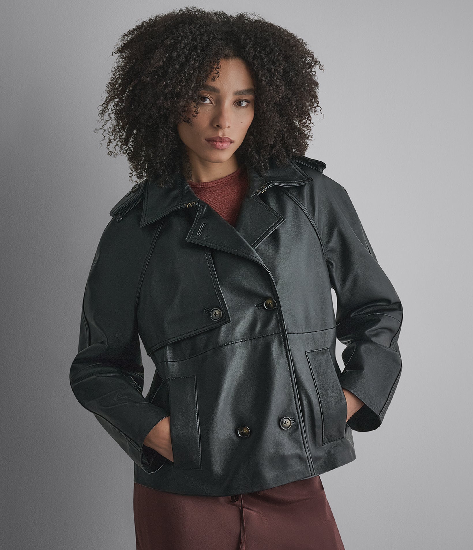 Teagan Cropped Short Trench Jacket