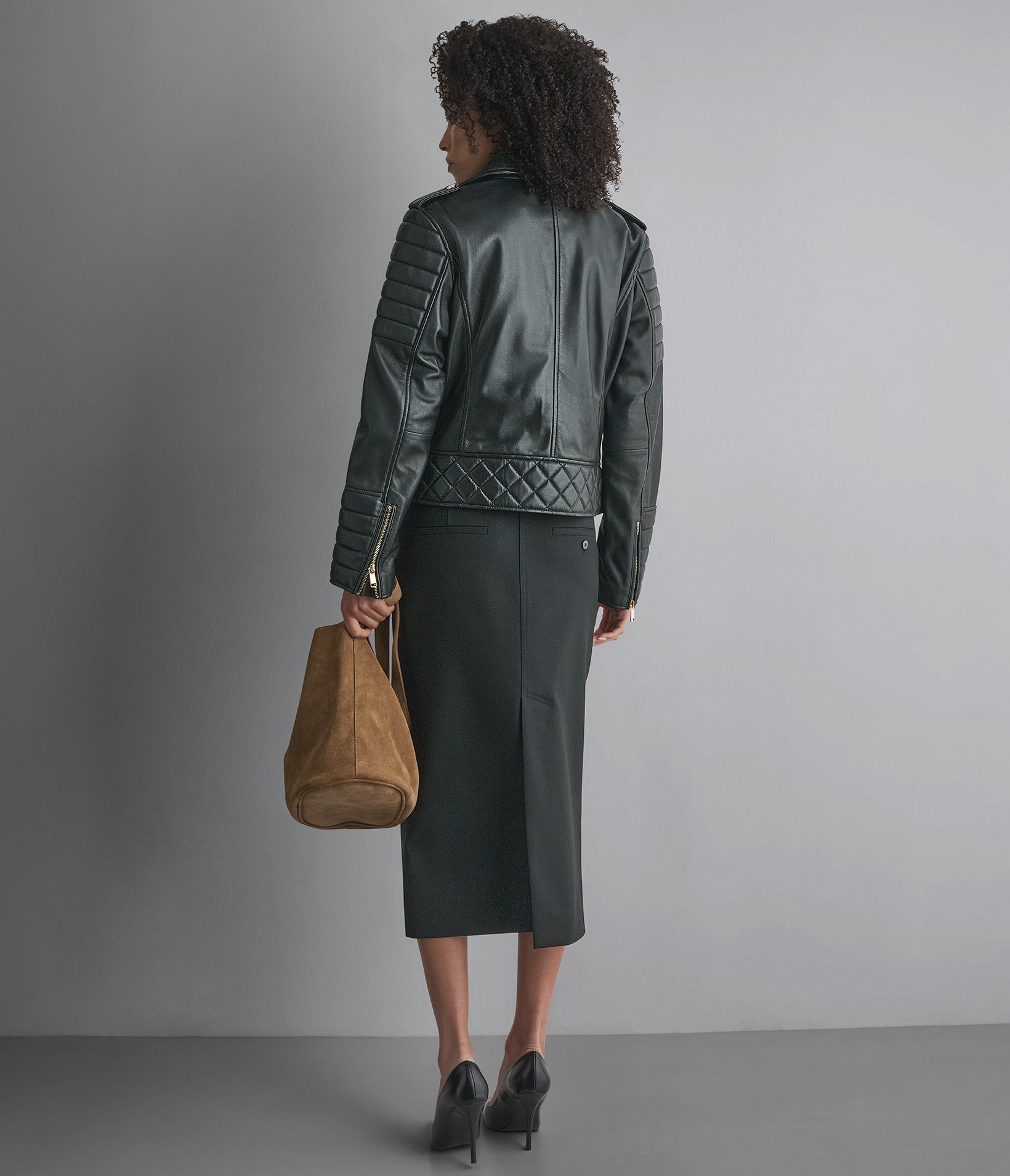 Mila Quilted Leather Moto Jacket