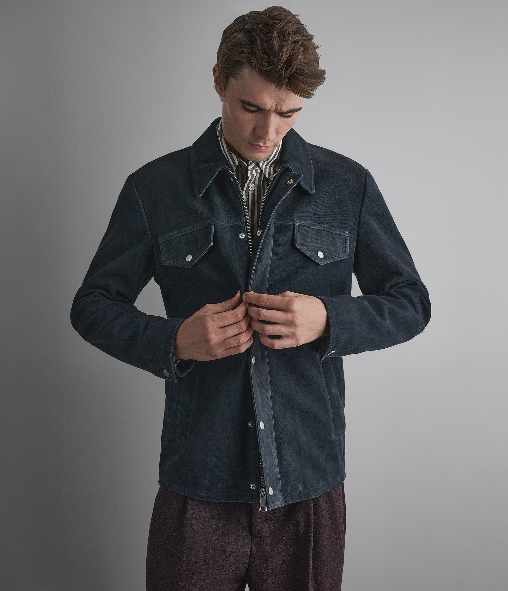 Wayne Twill Suede Shirt Jacket