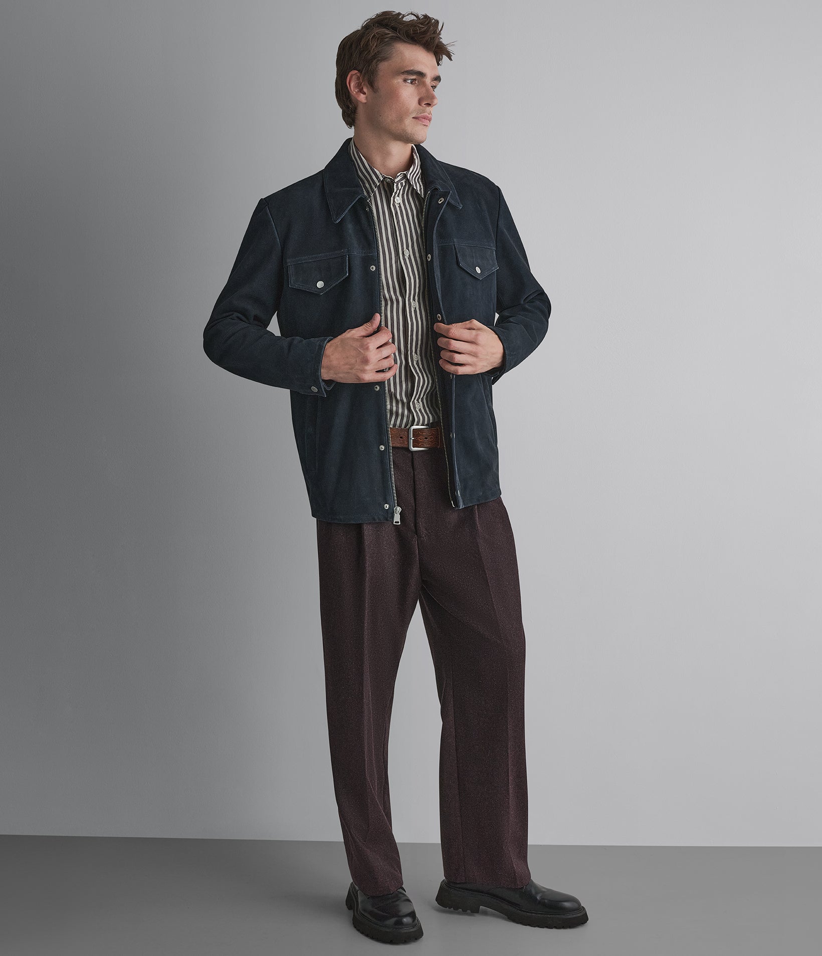 Wayne Twill Suede Shirt Jacket