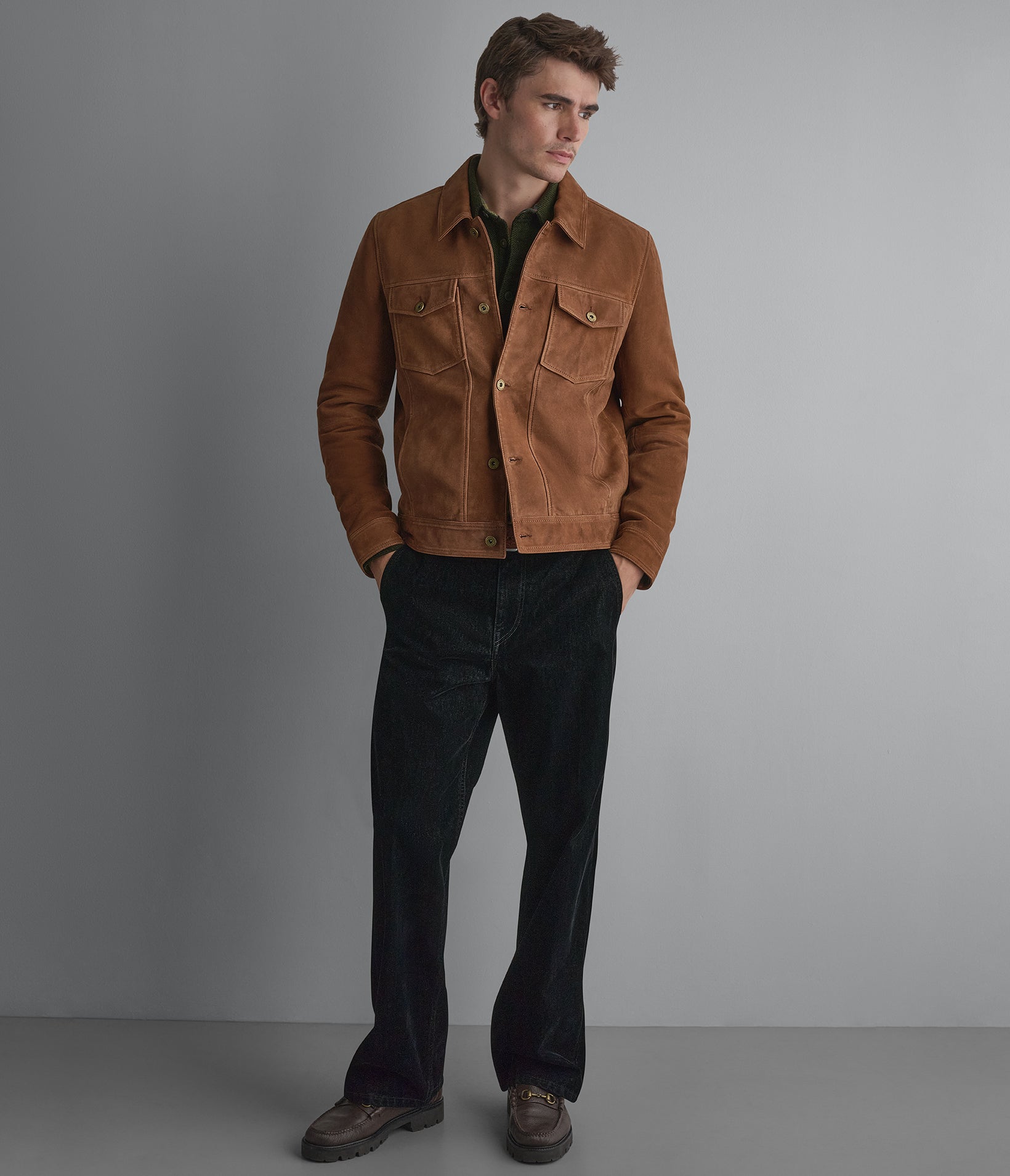 Travis Suede Trucker Jacket