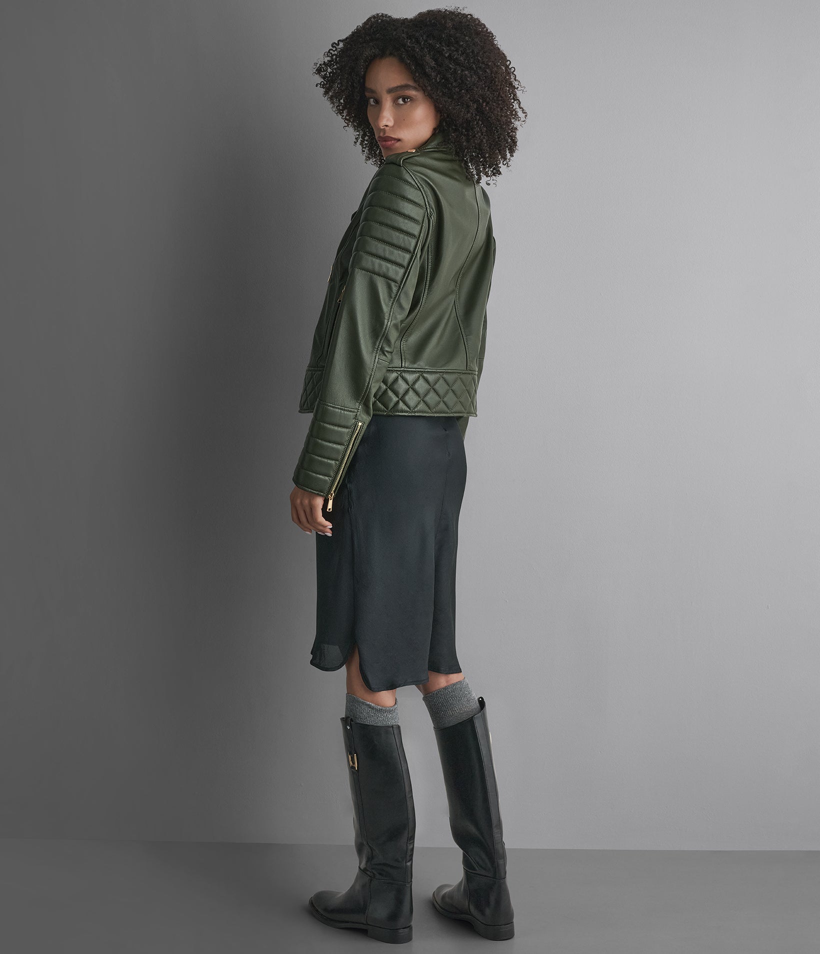 Mila Quilted Leather Moto Jacket