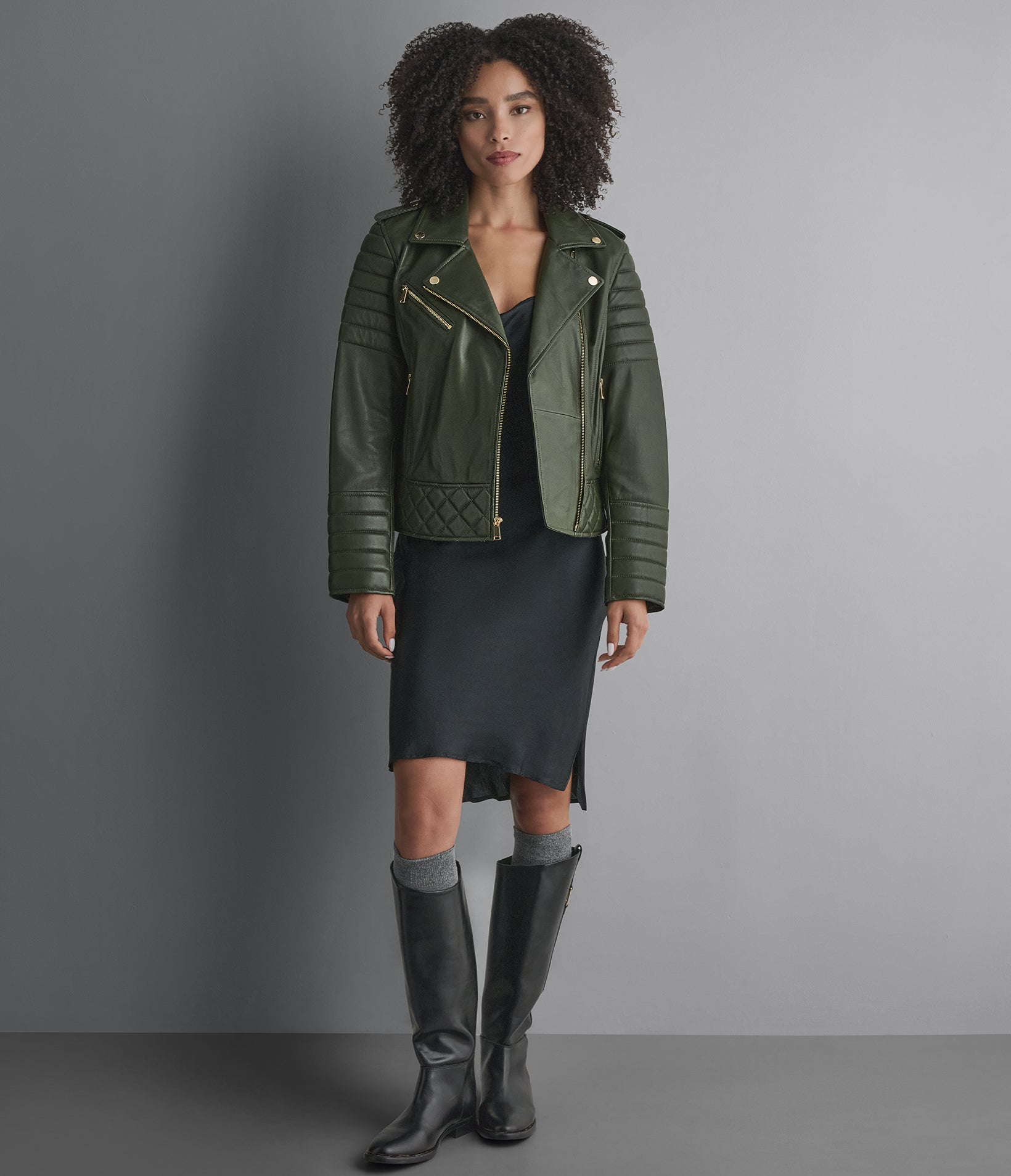 Mila Quilted Leather Moto Jacket