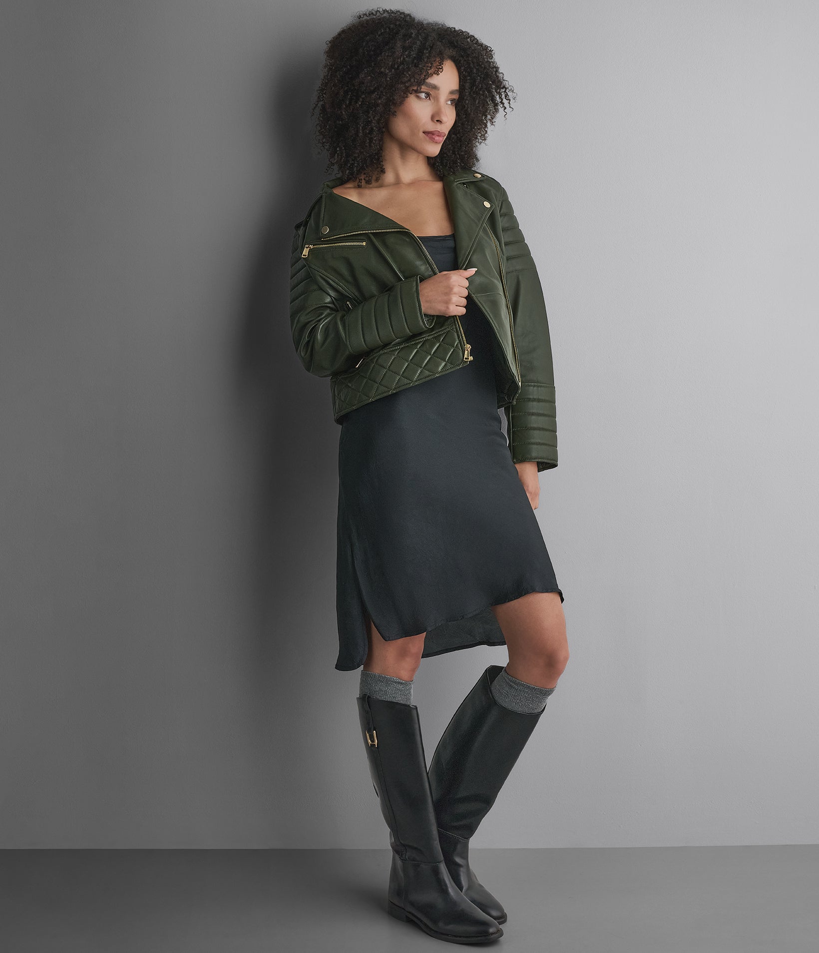 Mila Quilted Leather Moto Jacket