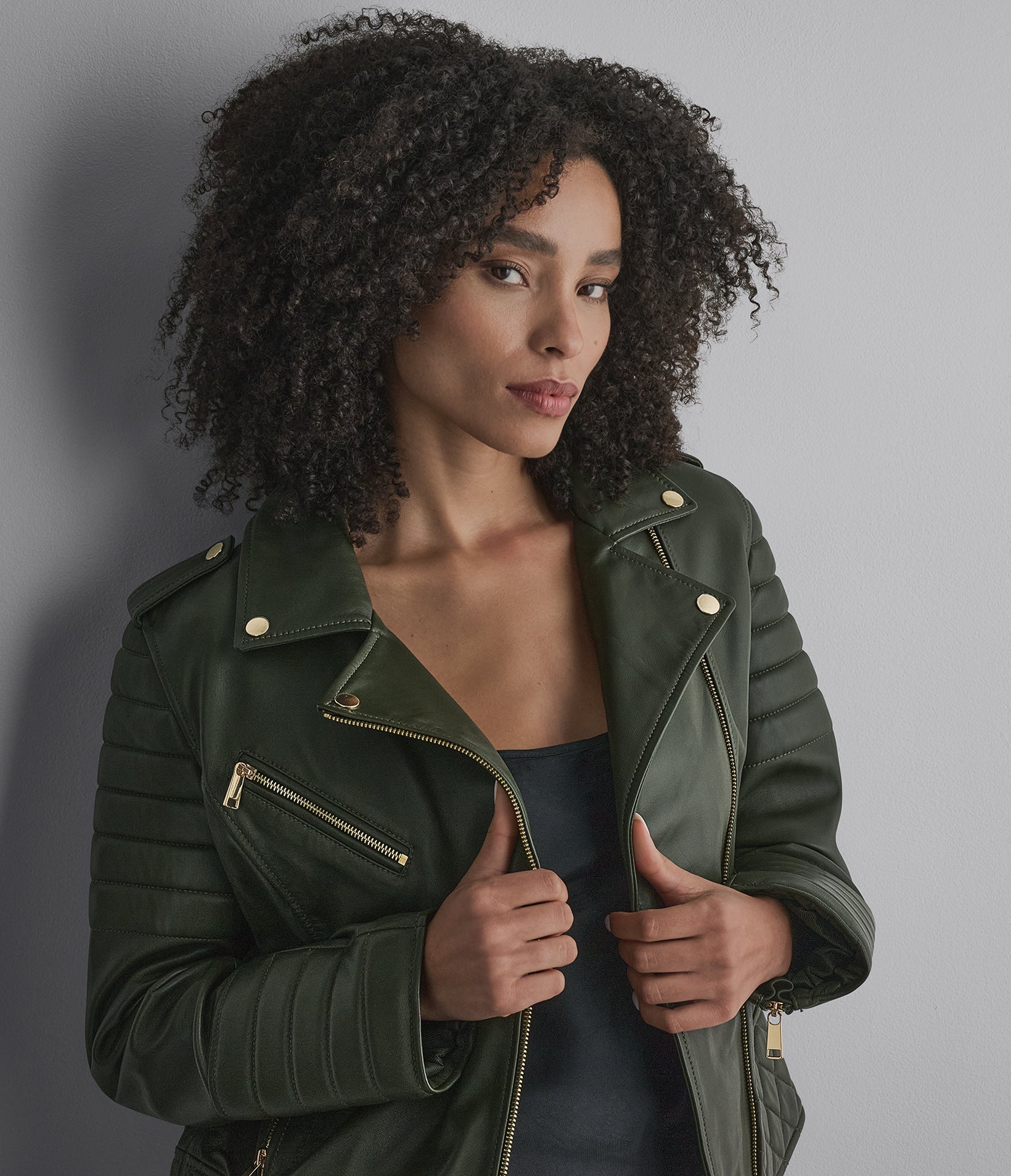 Mila Quilted Leather Moto Jacket