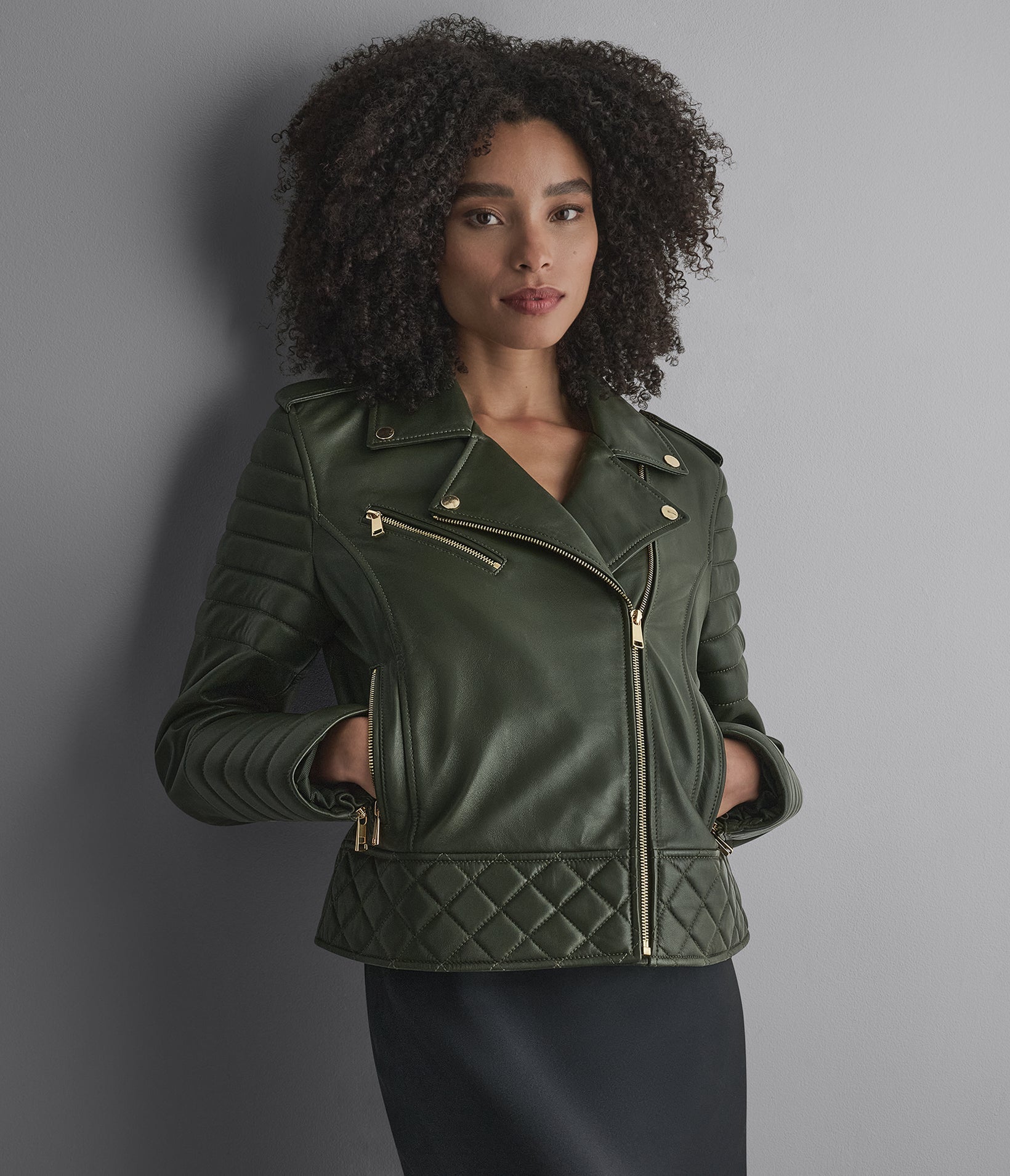 Mila Quilted Leather Moto Jacket