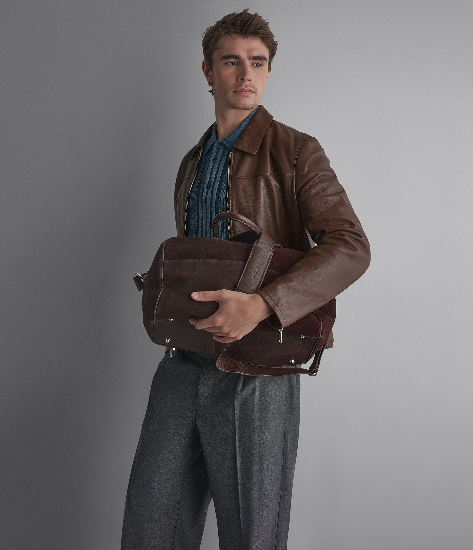 Teddy Leather Zip Up Jacket