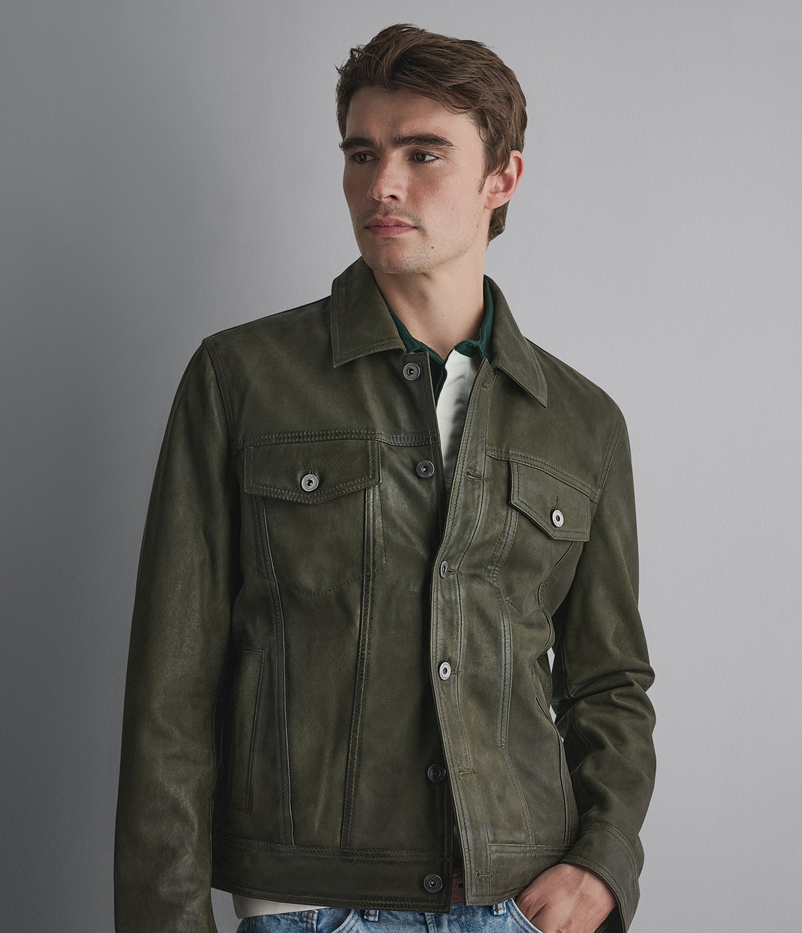 Corbin Suede Trucker Jacket