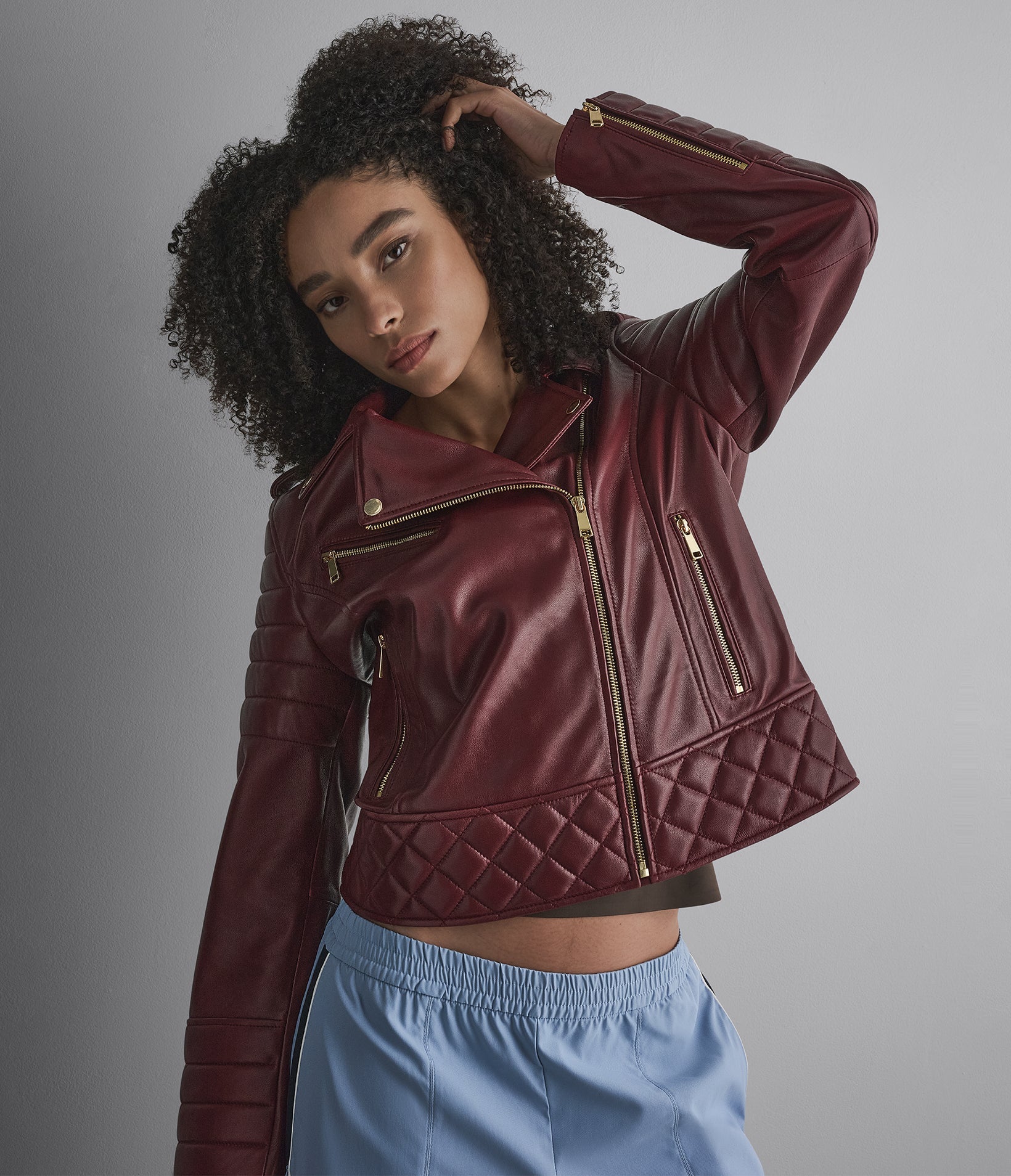 Mila Quilted Leather Moto Jacket