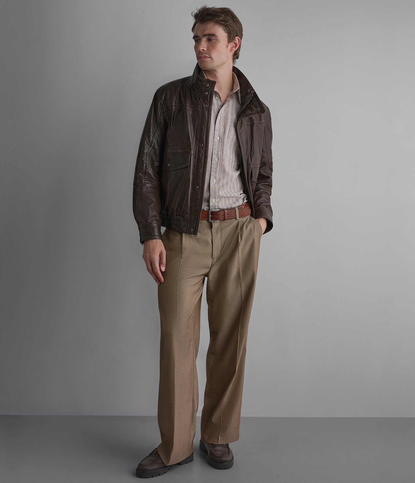 Marvin Leather Vintage Bomber Jacket