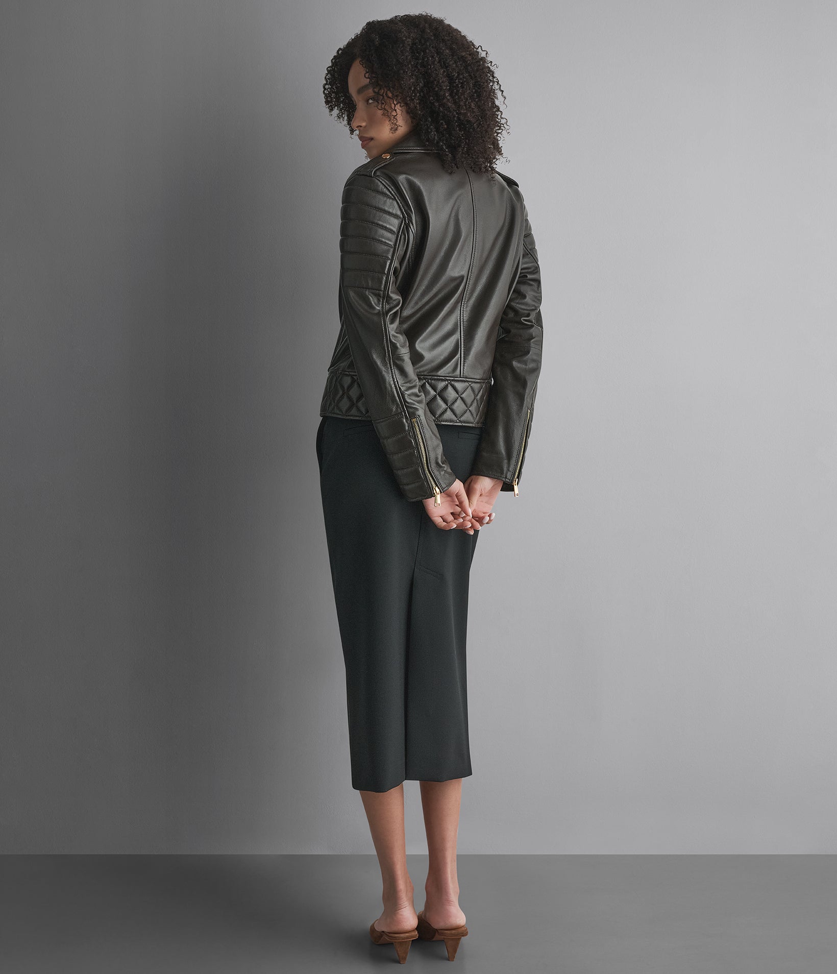 Mila Quilted Leather Moto Jacket