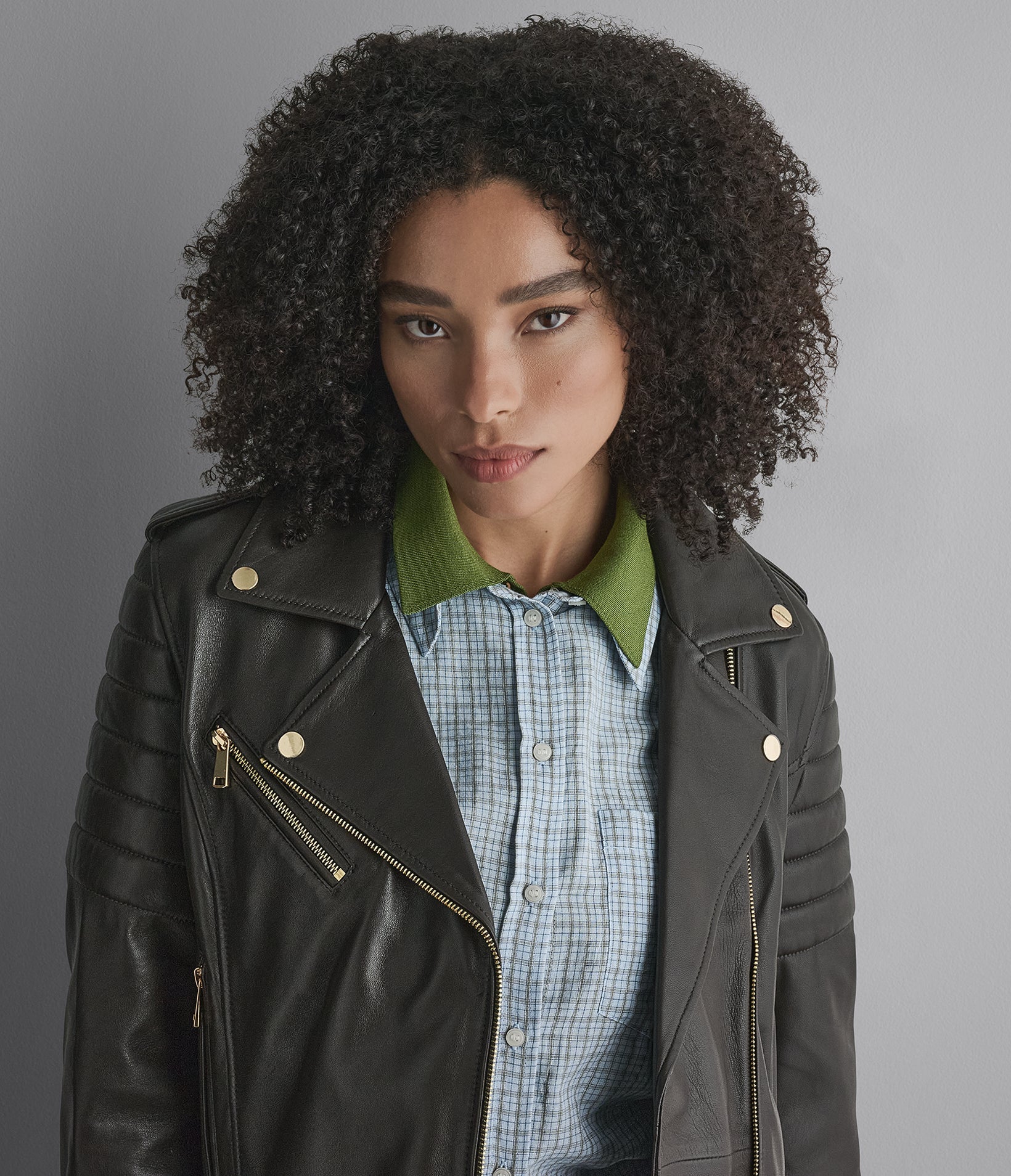 Mila Quilted Leather Moto Jacket