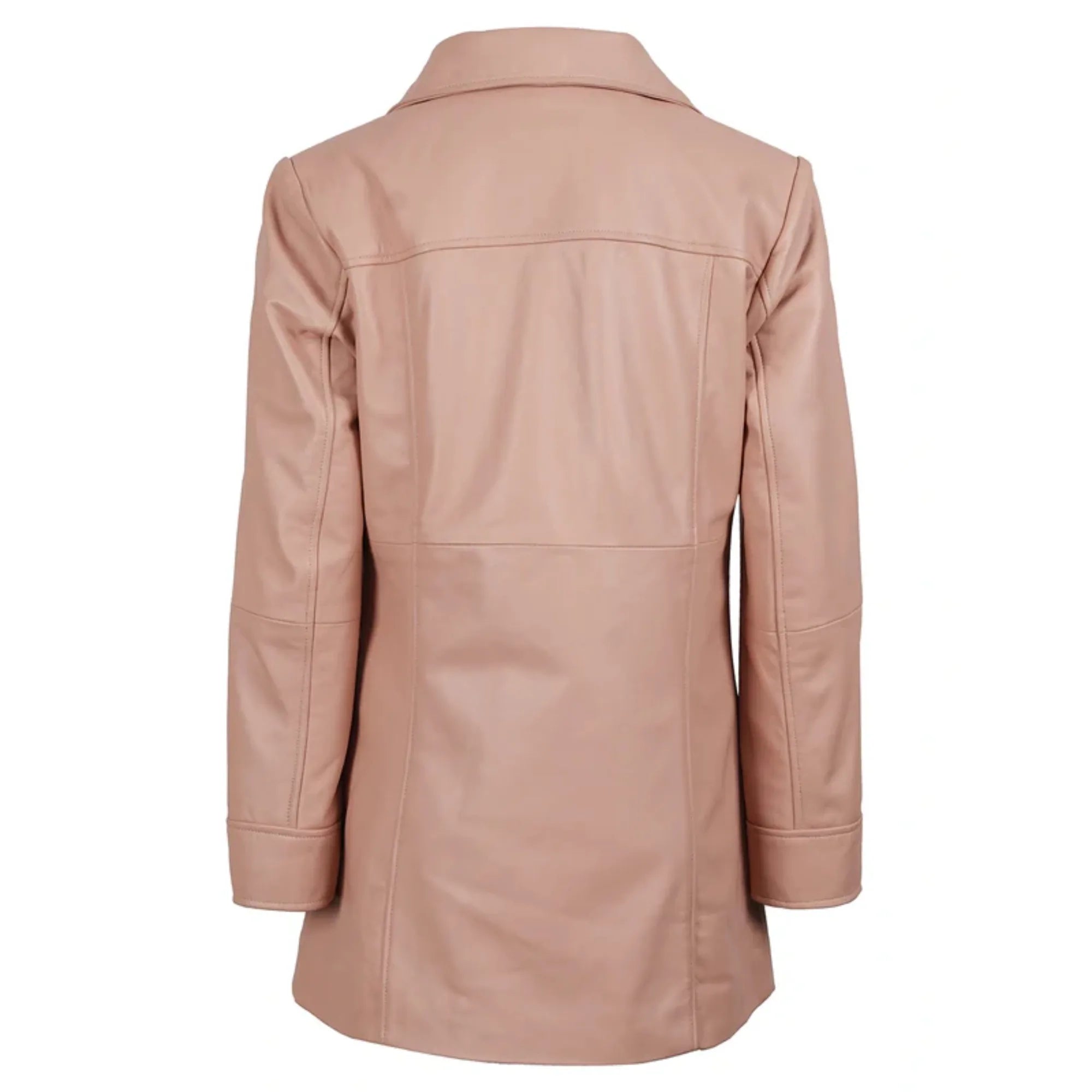 Sowachi Women’s 3/4 length Pink Real Leather Car Coat