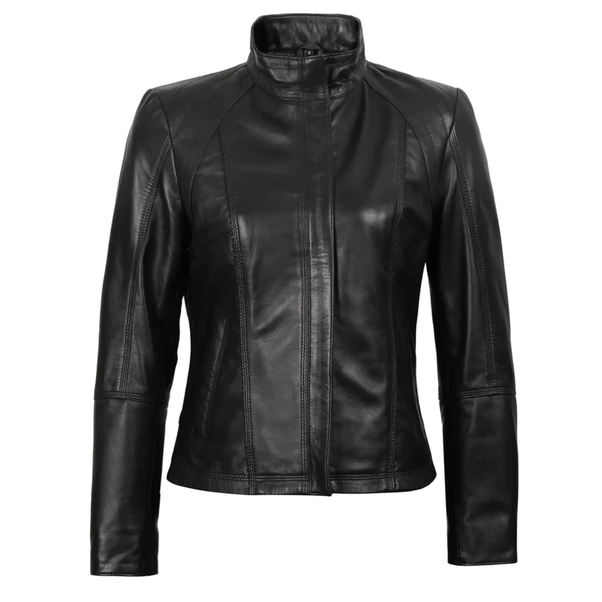 Sowachi Acerra - Women's Black Leather Biker Jacket
