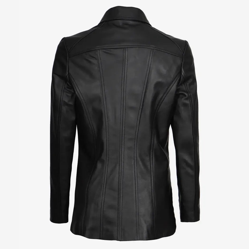 Sowachi Women's Black Real Lambskin Leather Car Coat