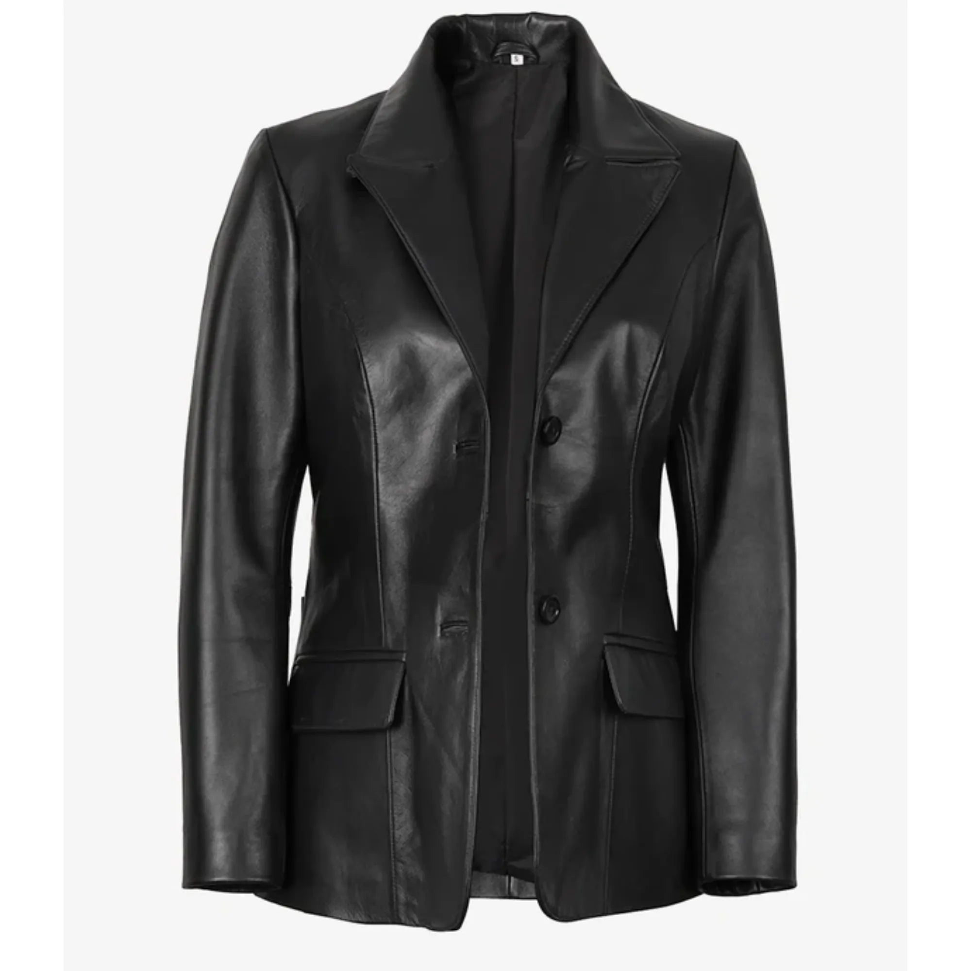 Sowachi Velisse - Women's Black Two Button Sheepskin Leather Blazer