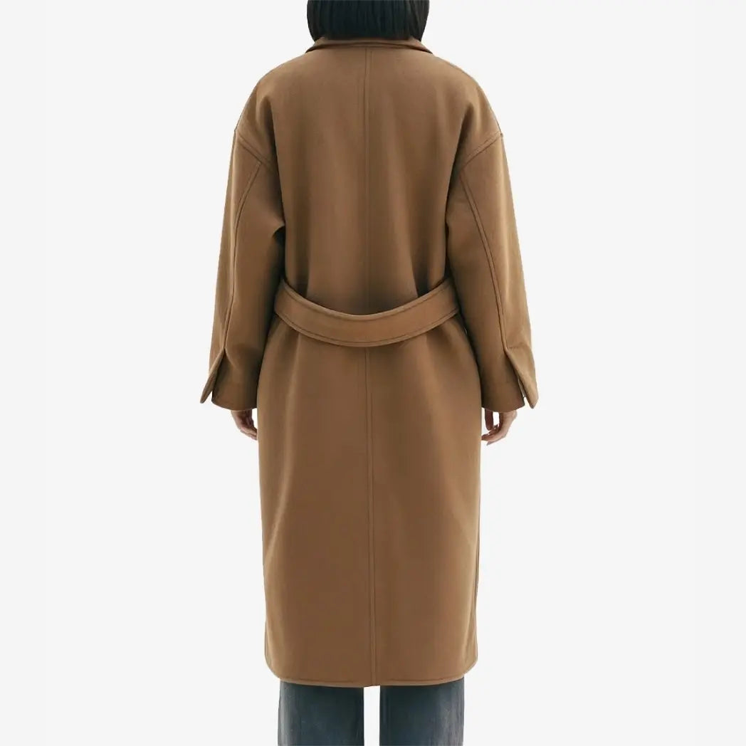 Women's Camel Oversized Drop Shoulder Wool Coat