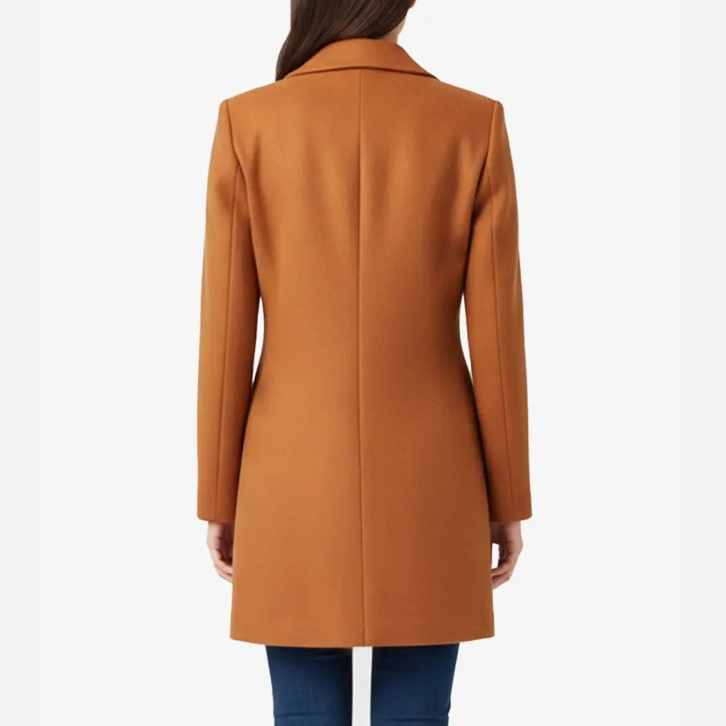 Sowachi Women’s Mid Length Rust Wool Coat