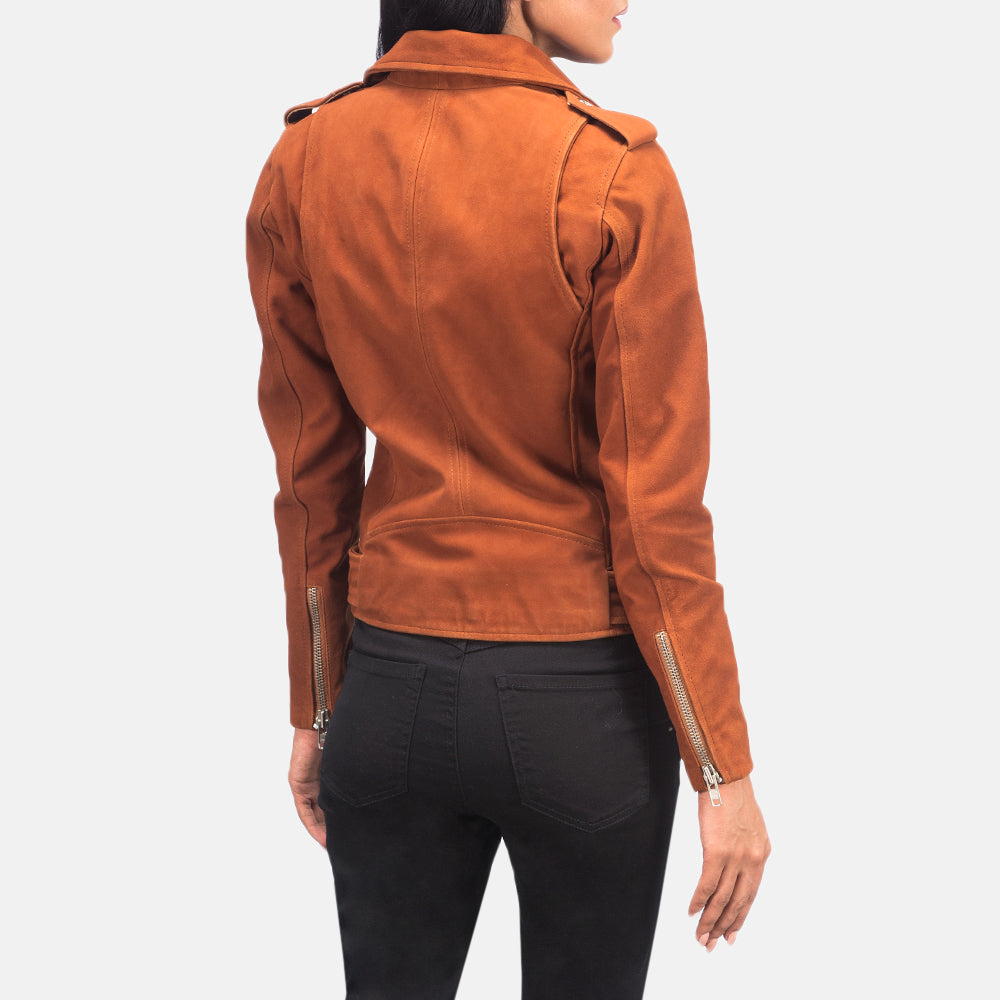 Sowachi Alison Brown Suede Biker Jacket