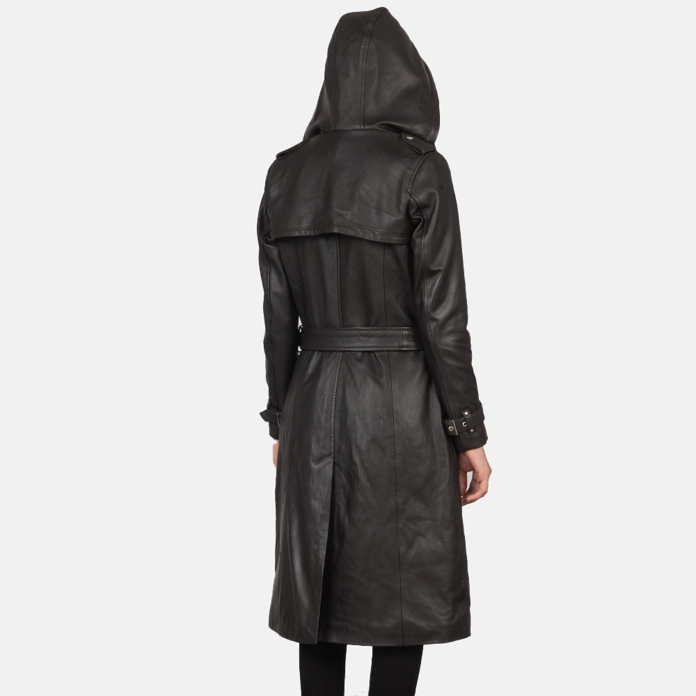 Sowachi Fixon Hooded Brown Trench Coat