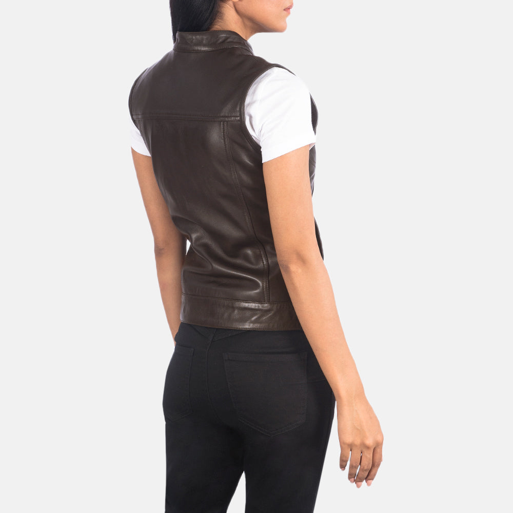 Sowachi Rayne Moto Brown Leather Vest