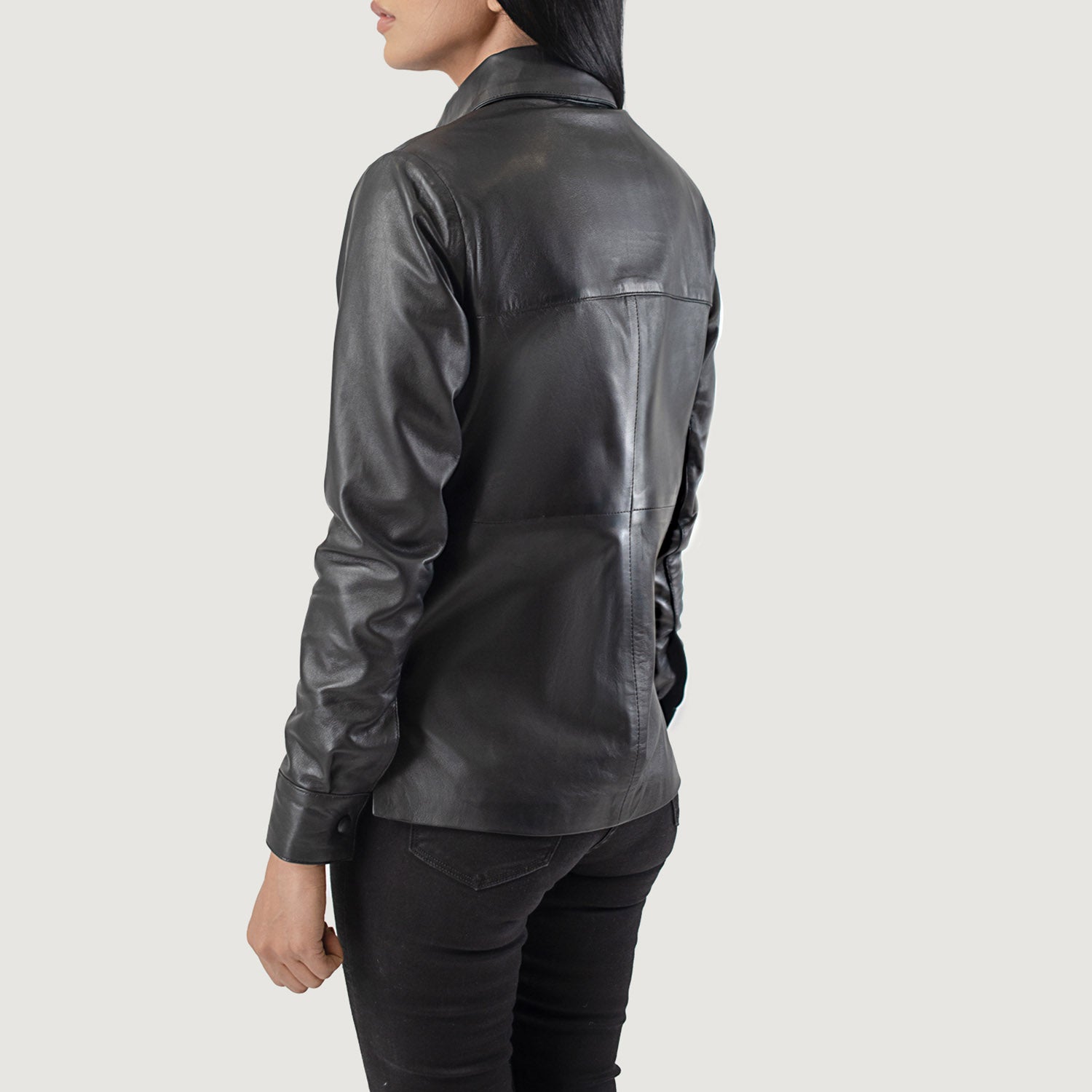 Sowachi Zenith Black Leather Shirt Jacket