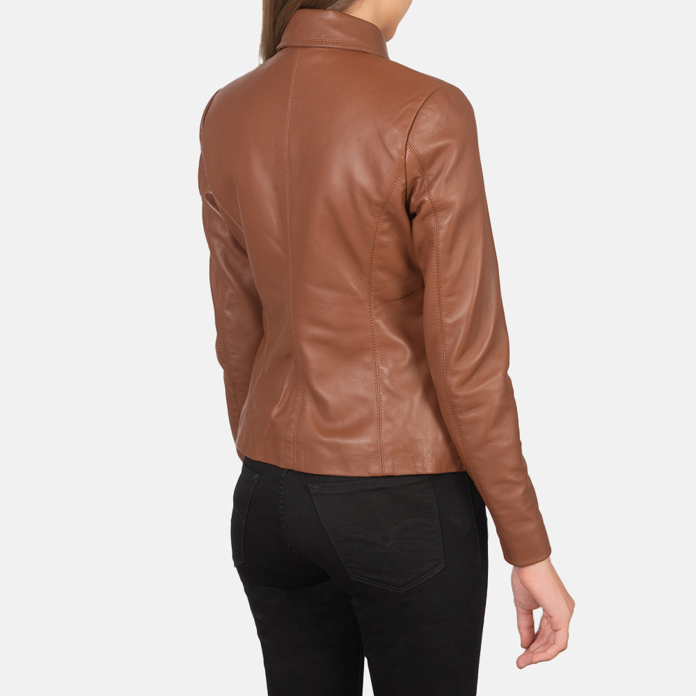 Sowachi Colette Brown Leather Jacket