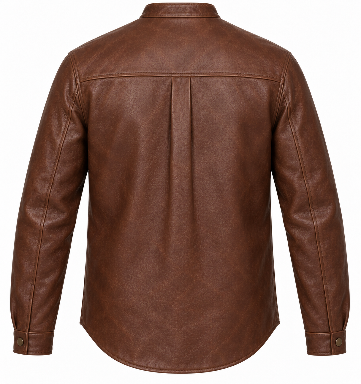 J054 brown leather jacket back view