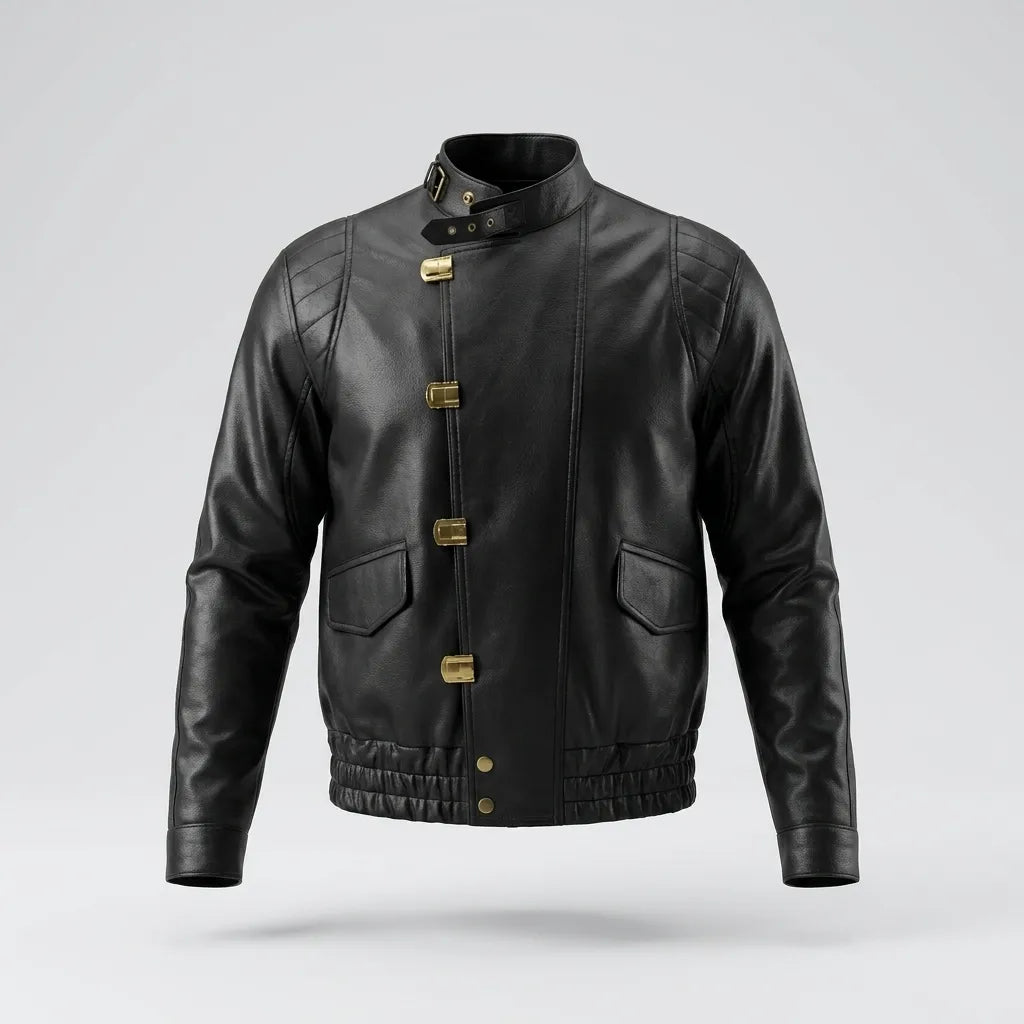 Sowachi Men's Black Leather Graphic Biker Jacket anti-hero Inspired Jacket