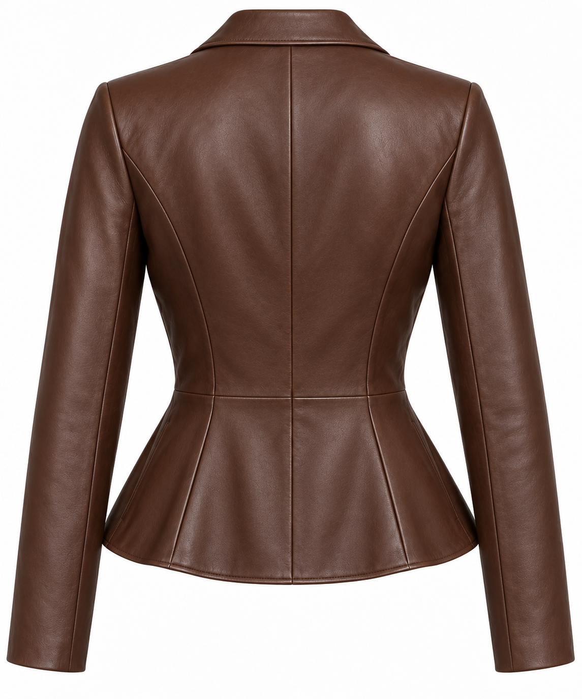 W032 brown leather jacket back view